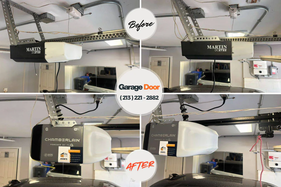 Before and after: garage door repair Rahway, NJ